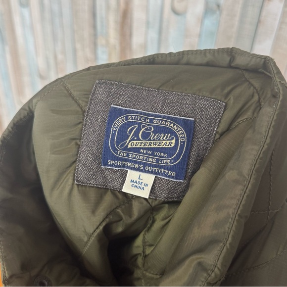J Crew L Mens Green Broadmoor Quilted Vest Softshell Primaloft Windbreaker $148 - Picture 7 of 9